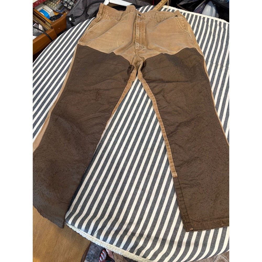 Walls Mens Tan Brown Duck Canvas Brush Field Pants Work Trousers Size 42 Medium